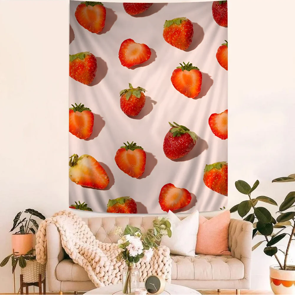 Fresh Fruit Printed Large Wall Tapestry Indian Buddha Decoration Witchcraft Bohemian Hippie Decor Blanket