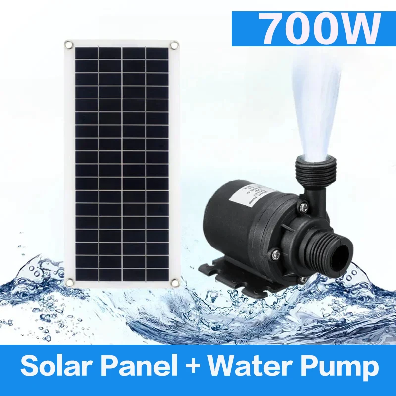 

700W 800L/H Solar Panel With Controller DC 12V Water Pump ABS Connection Cable For Outdoor Electronic Equipment Charging Kits