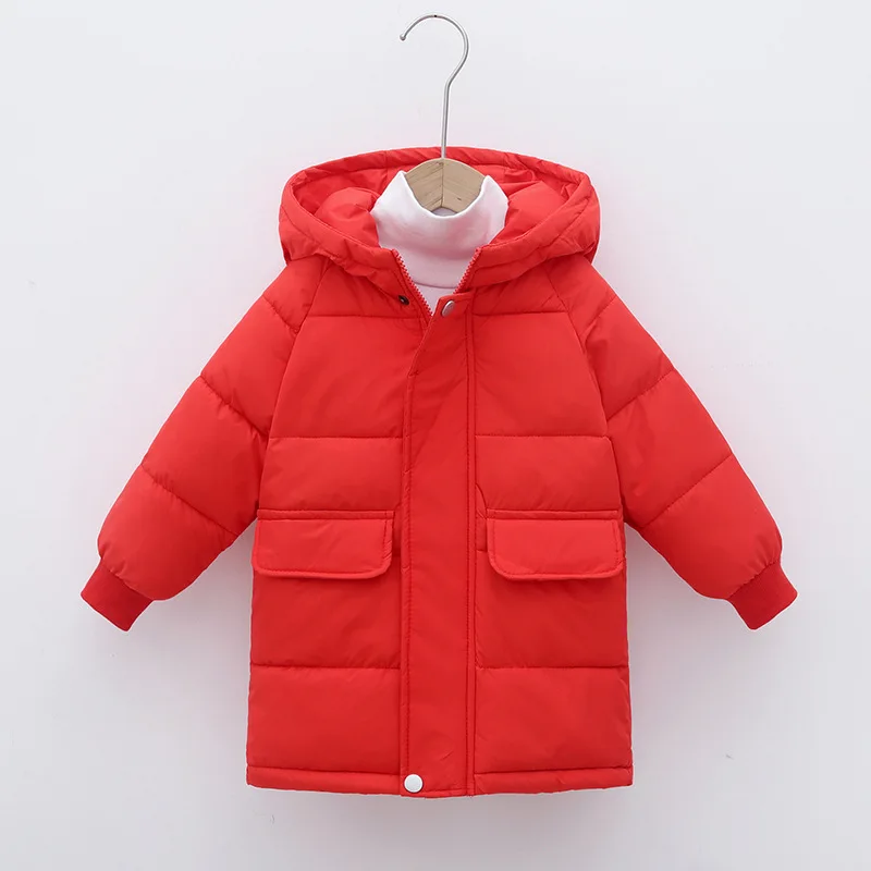 Купи 2022 New Girl Clothes Cotton Coat Thickened Mid Length Winter Jacket With Hood Boy Coat Keep Warm Zipper Print Parkas 3-10 Years за 709 рублей в магазине AliExpress