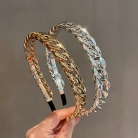 2 styles gold silver color chain elastic headband for women party hairband hair accessori for girls