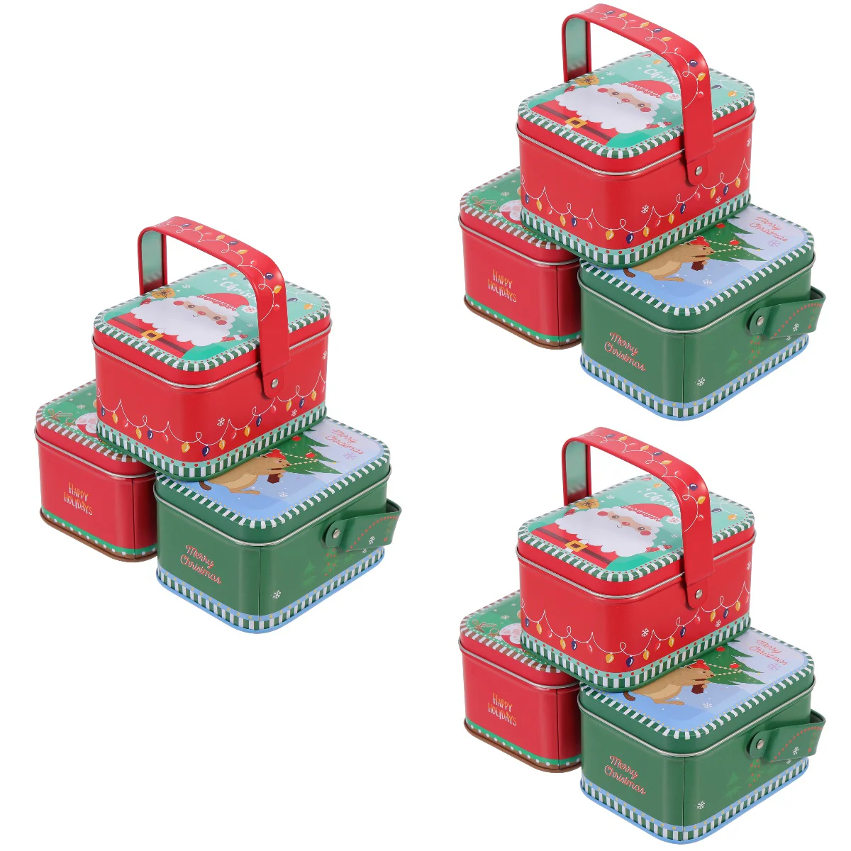 

Candy Box Tins Gift Christmas Container Tinplatebaking Holiday Dessert Storage Case Partypattern Bin Cookie
