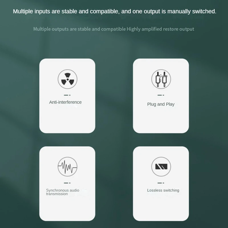 Аудиопереключатель RCA AUX 4 в 1 стерео аудиопереключатель 4x1 3 5 мм Aux L/R аналоговый