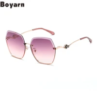 boyarn 2022 new fashion polarized sunglasses womens frameless cut edge sunglasses fashion women sunglasses eyewear
