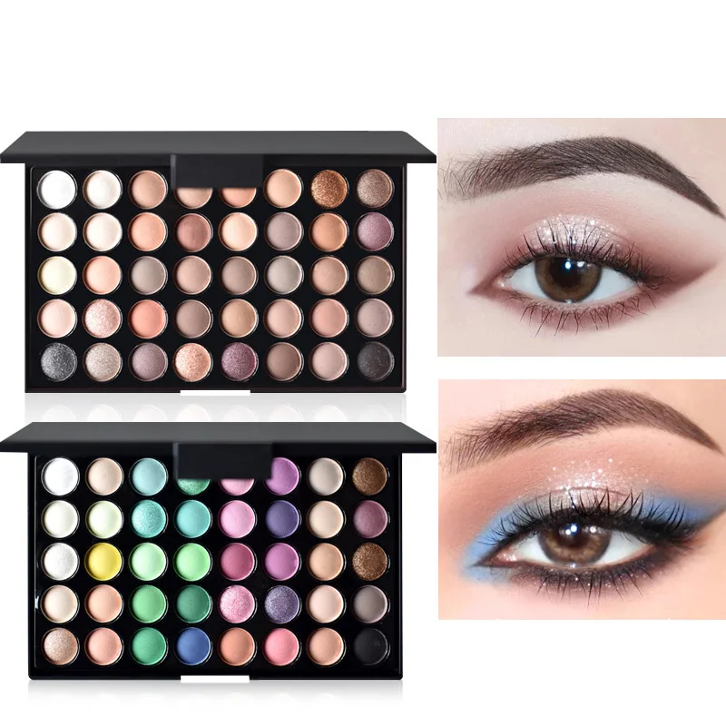 

40 Colors Eyeshadow Palette Pearl Matte Earth Tones Nature Long-lasting Waterproof Eye Makeup Customizable Simple Logo Cosmetics