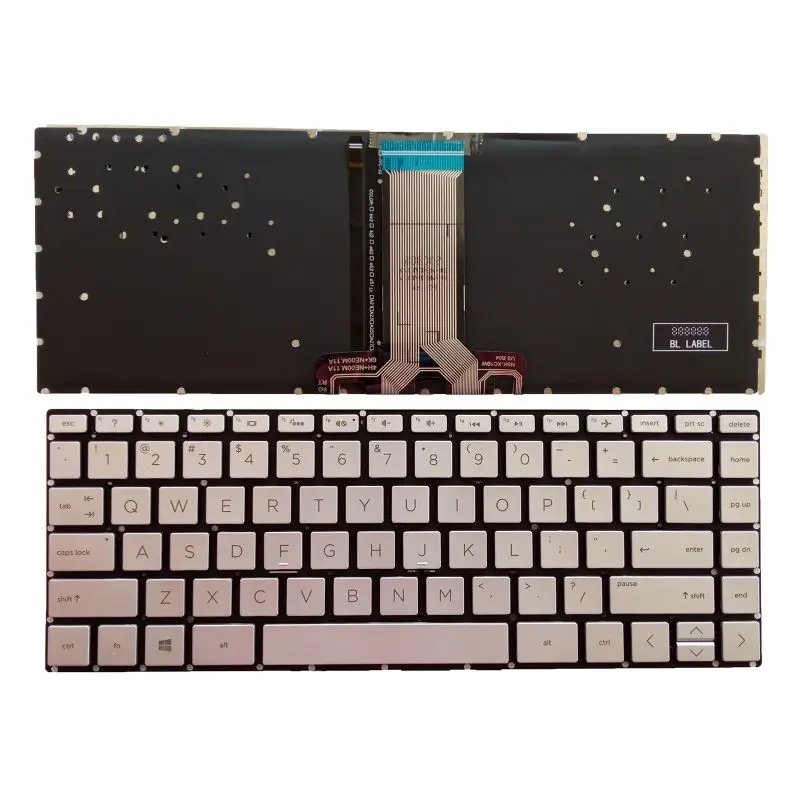

Laptop keyboard backlight for HP 14s-cr 14-cf 14-dk 14-dp 14s-dp Silver keyboard tpn-i135 1135 I130