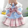 Dog Clothes Cute Puppy Dress Autumn Winter Sweet JK Skirt Cat Dog Harness Knitted Sweater Warm Coat Chihuahua Yorkshire Poodle 3