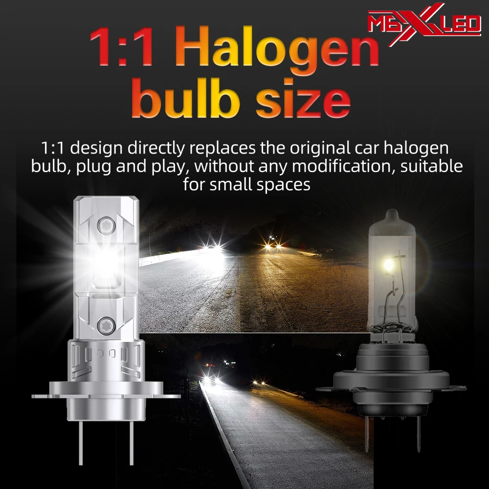 2 шт. H7 светодиодные фары Canbus высокой мощности автомобильные лампы 6000K белые