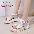 2022 Kisd модные сандалии детские удобные мягкие дышащие летние розовые сандалии с радужной подошвой туфли с открытым носком для детей девочек