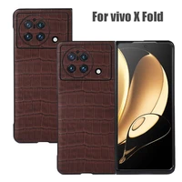 coque for vivo x fold 5g genuine leather flip phone case for vivo x fold v2178a ultra slim holster camera lens protective cover