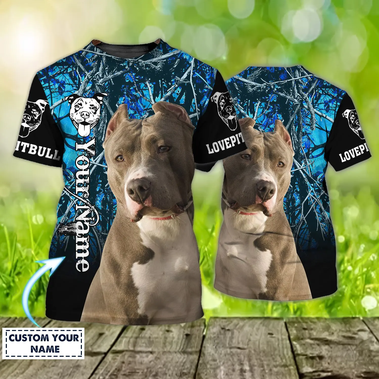 Dog Lover Pit Bull Персонализированное имя 3D Мужская футболка с принтом по всей поверхности Летний стиль Повседневные футболки Футболка унисекс TX-97 (art.: 3920cd325ebab) - 3920cd325ebab