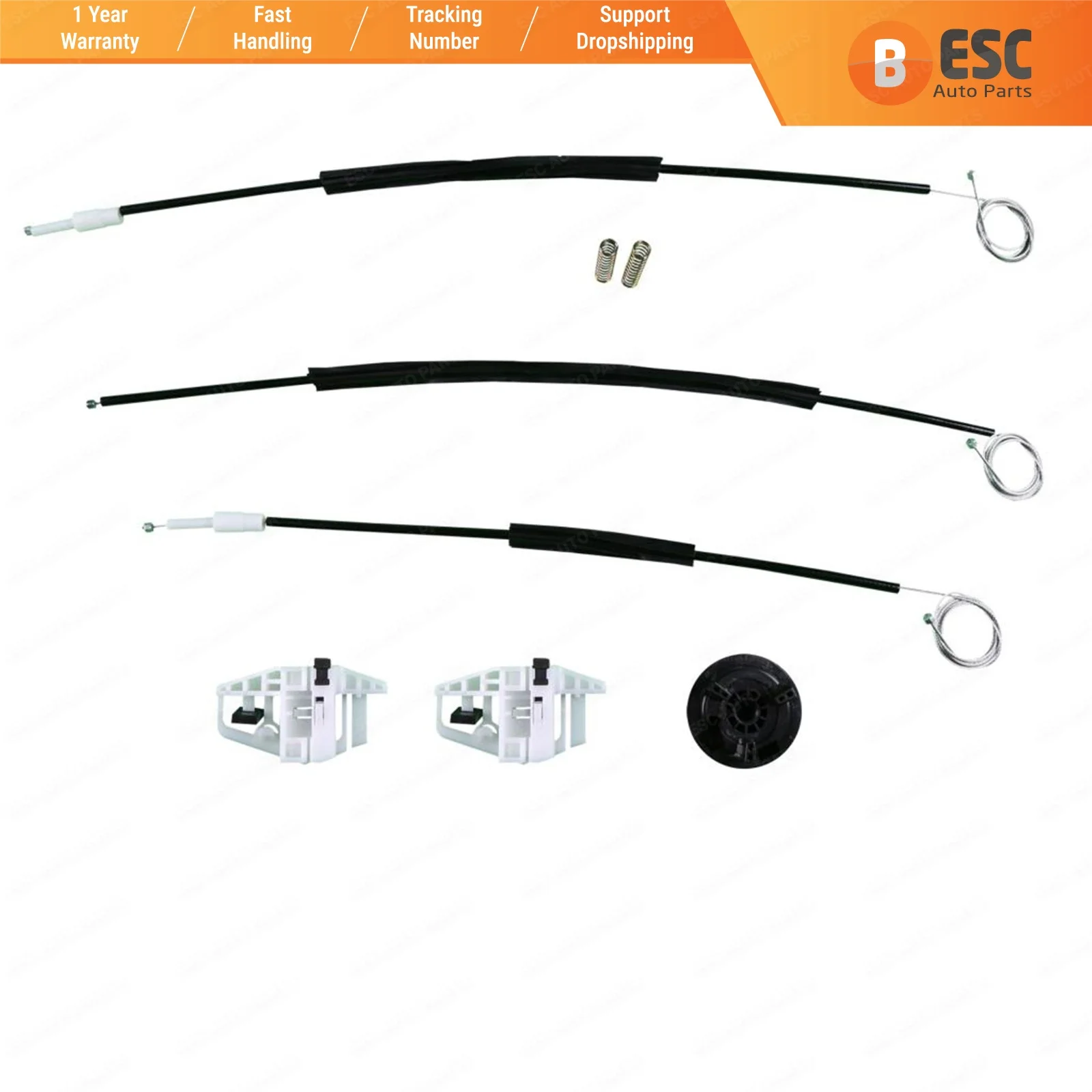 

ESC Auto Parts EWR250 Electrical Power Window Regulator Repair Kit Front Left Door 8200325136, 8201010926 for Renault Megane MK2