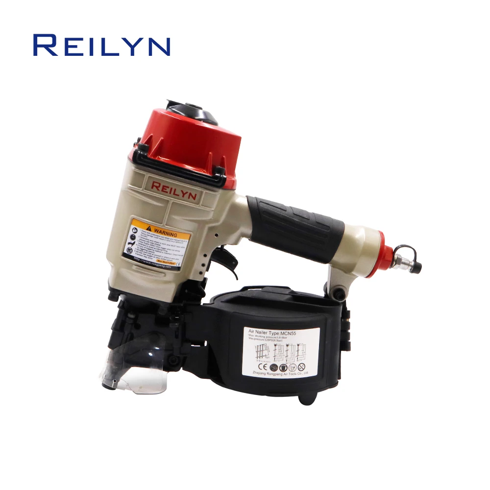 MCN55 Pneumatic Nailer Gun 55mm Air Coil Nailer 55 Nailes for Fencing Framing Roof Pallets Nail Gun Decorate Board Production