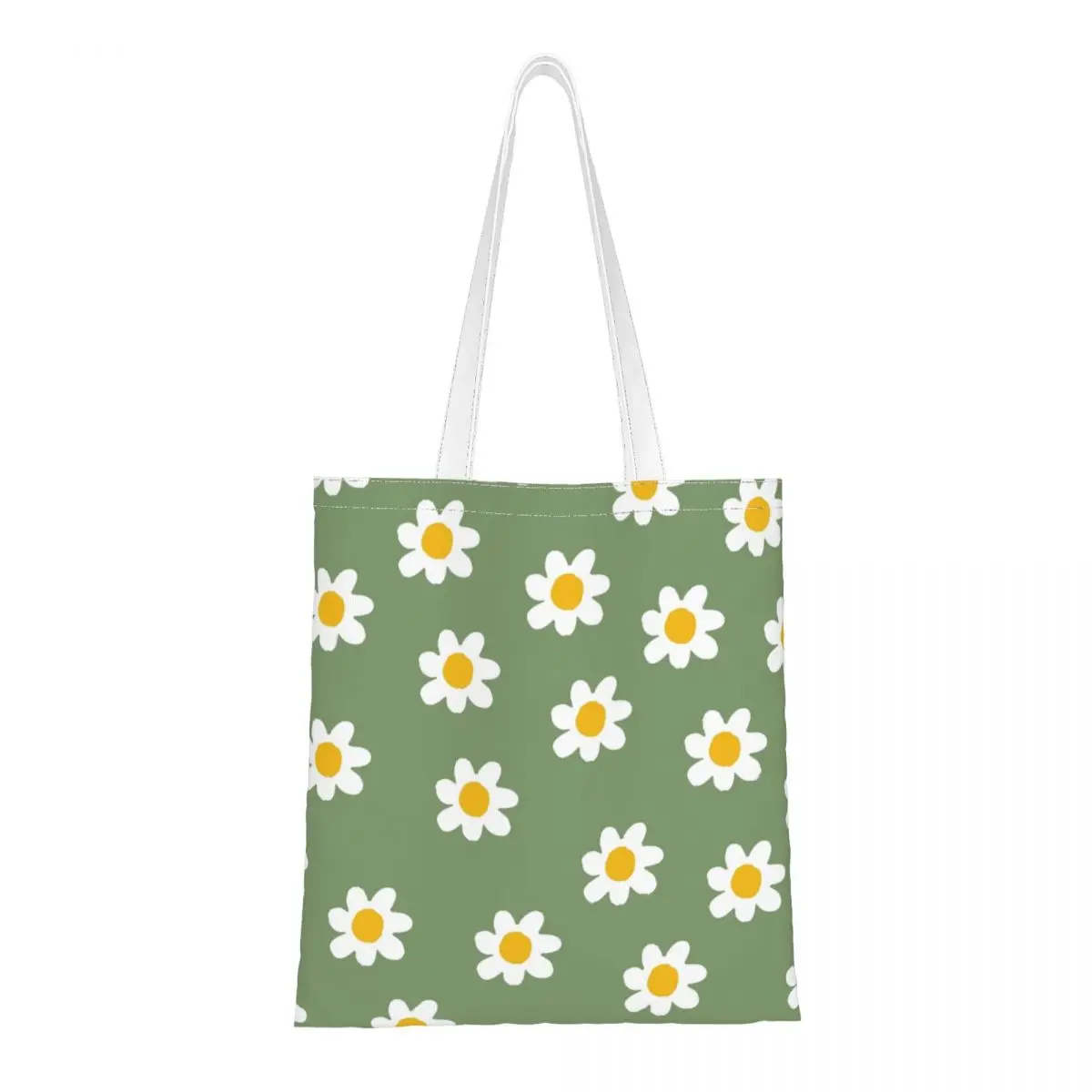 

Daisy Green Eco Shoulder Bags Female Shoulder Bag Aesthetic Large Capacity Shopping Tote Retro Shopper Bag for Ladies School