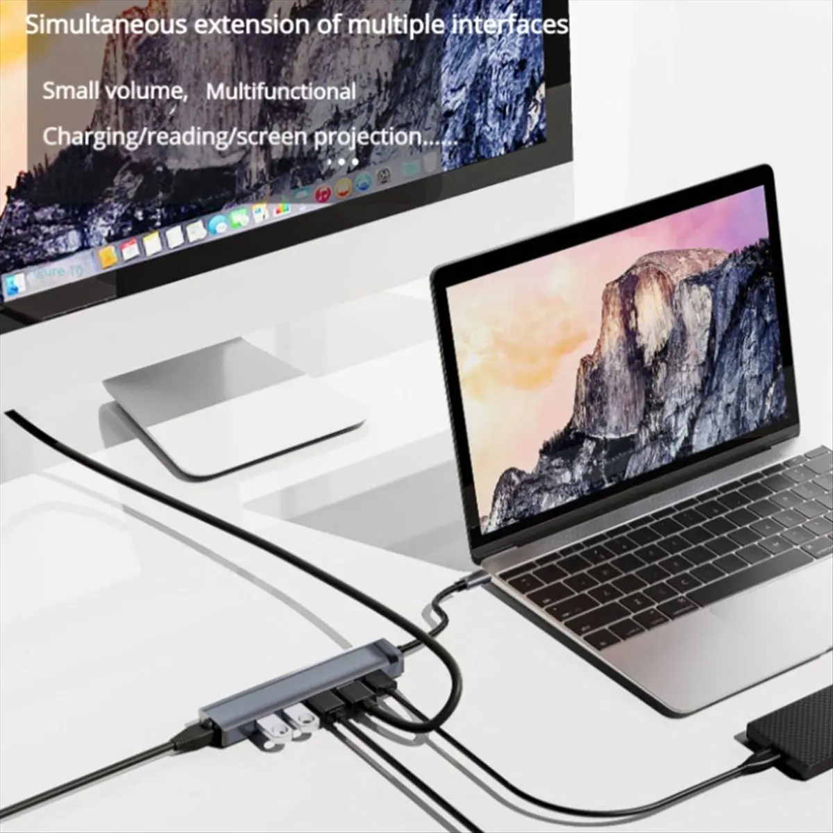 Фото Док-станция (A65I) PD RJ45 для Thunderbolt: адаптер Type-C на USB 3.0, разветвитель-хаб для ноутбука, USB-расширитель, гигабитный хаб №2