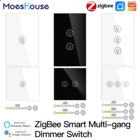 Умный светильник кнопочный регулятор света MoesHouse ZigBee, переключатель с независимым управлением, работает с приложением Alexa Google Home