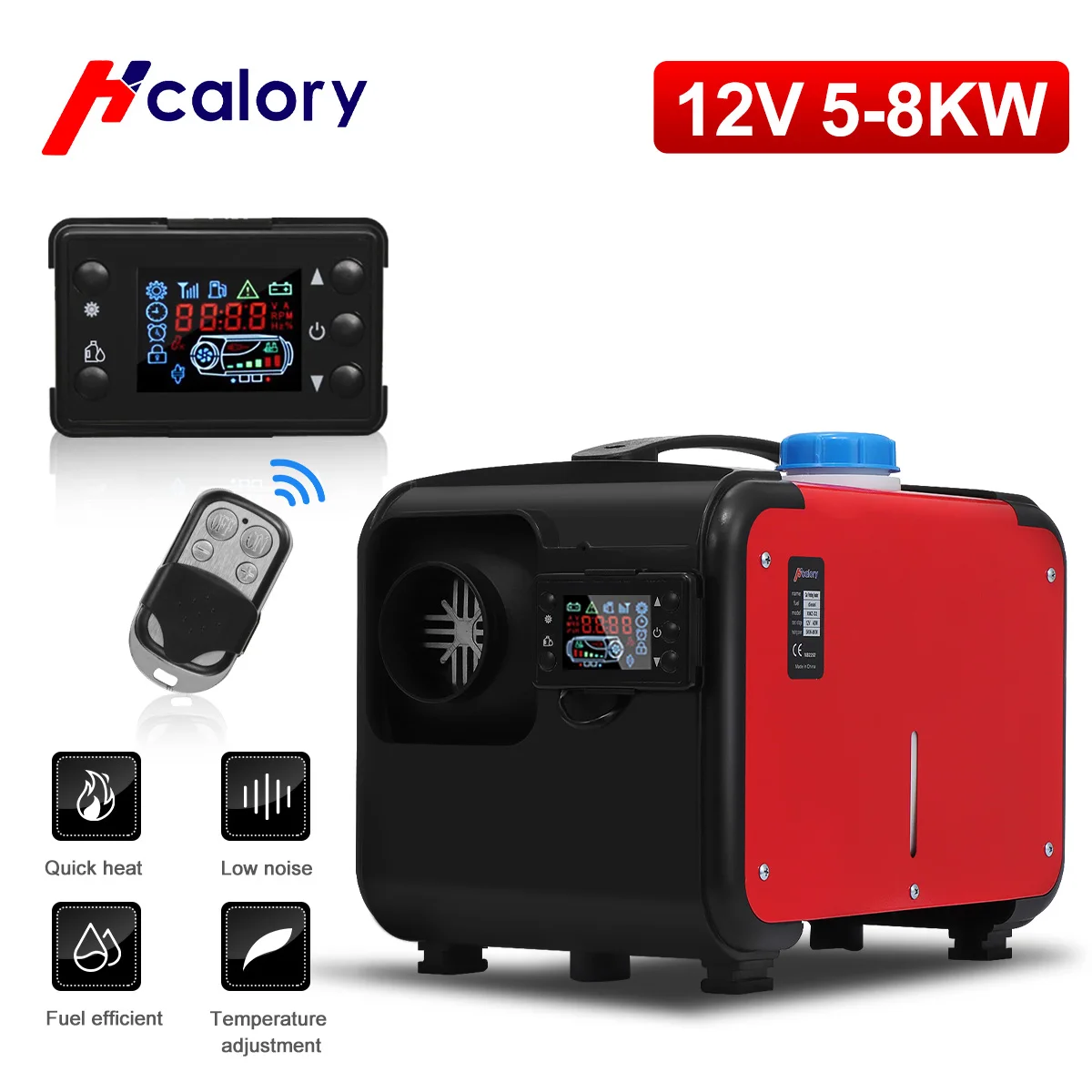 $53.12 BIG SALE 12V 8KW Car Heater All in One Heating Diesel Air Heater Single Hole LCD Monitor Parking Warmer Quick Heat For Truck Bus
