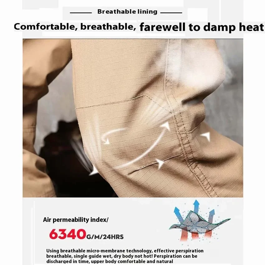 Брюки NUONEKO мужские с несколькими карманами дышащие водонепроницаемые