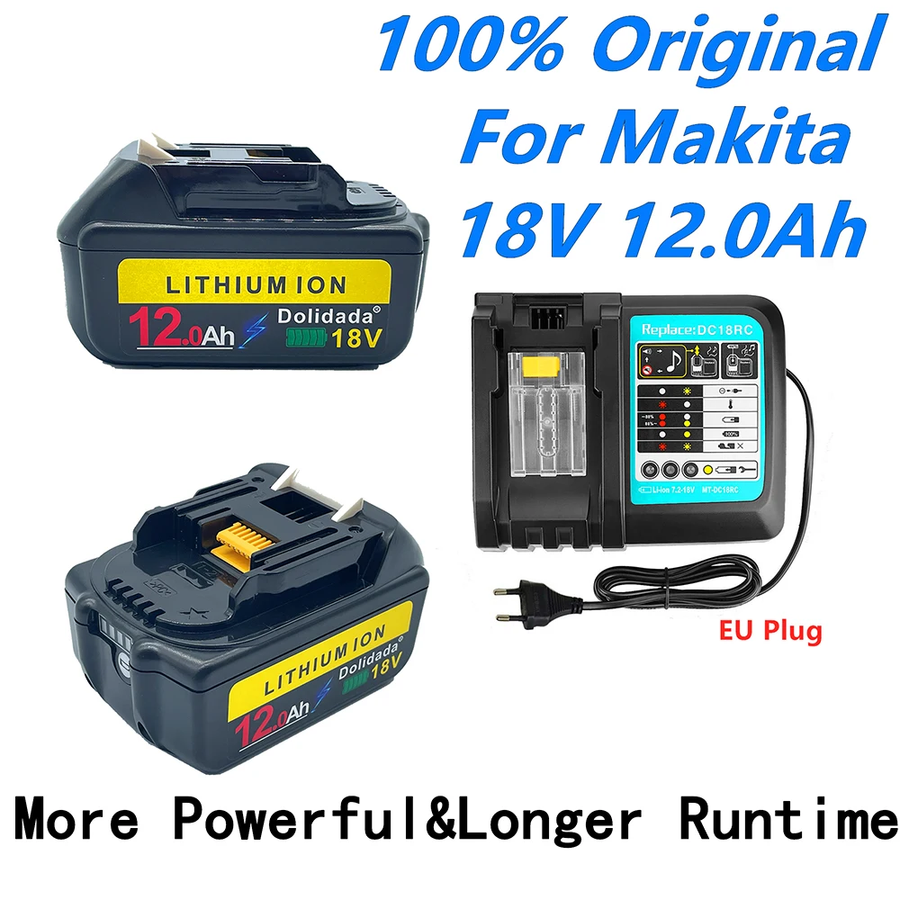 

Аккумуляторная батарея Makita bl1880 bl1860 bl1830 + 3A, 18 в, 12000 мАч