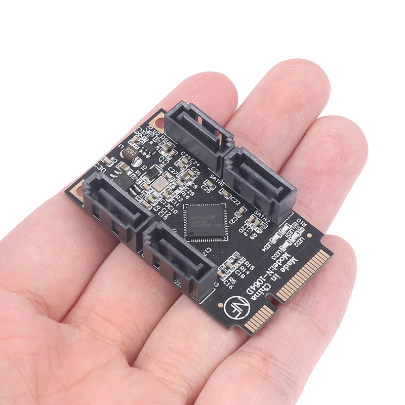 

Плата расширения Mini PCI-E PCI Express на 4 порта SATA 3,0, конвертер SSD HDD SATA3, контроллер, карта расширения SATA, усилитель