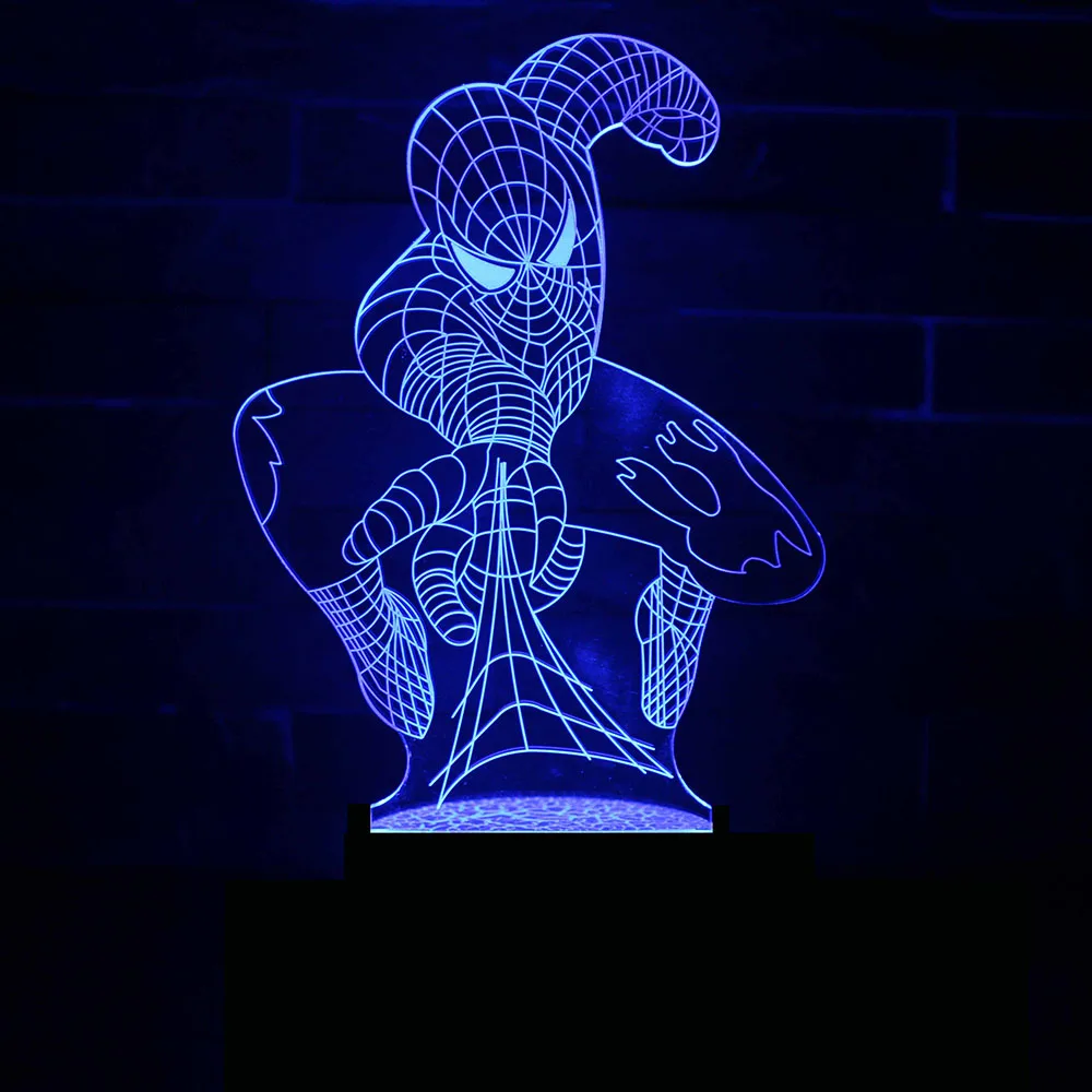 3d-фигурка Человека-паука Marvel акриловая пластина для светящегося ночника декор
