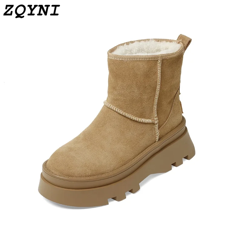 

Австралийские классические женские зимние ботинки из синтетической кожи, теплые женские повседневные уличные ботинки, большие размеры