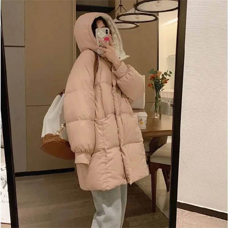 Jacket Woman Winter 2023 Demi-season Parka New In Outerwear Spring Hooded Oversize Female Quilted Ski Suit Fluffy Zipper Casual