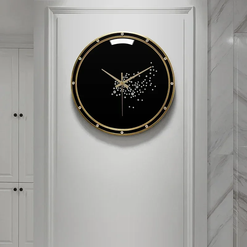 Роскошные европейские настенные часы золотые бесшумные для гостиной и кухни