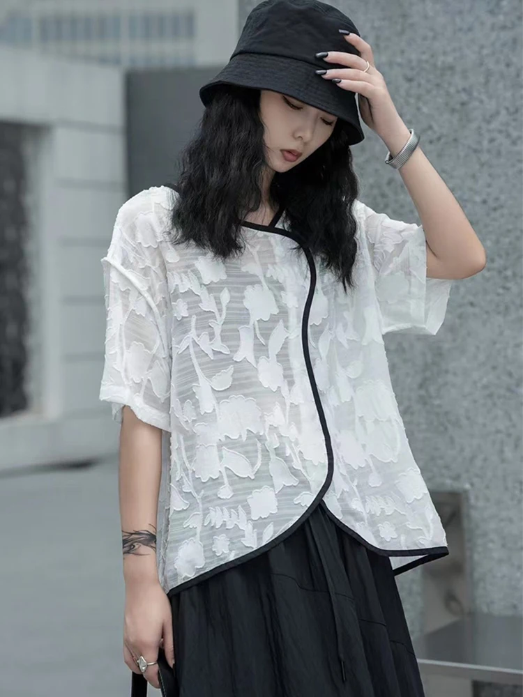 

XITAO однотонная Повседневная однотонная женская футболка в Корейском стиле; Новинка 2023 года; Сезон лето; Модная свободная футболка с круглым вырезом и короткими рукавами; DMJ1843