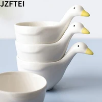 cute duck white porcelain bowls cartoon soy sauce dishes ceramic snack seasoning kitchen dishes tableware dish tomato sauce best