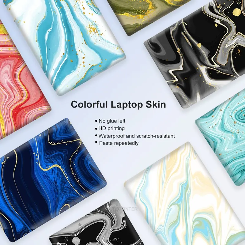 

Colorful DIY Marble Laptop Sticker Skin 10/11/12/13/14/15/17 inch for MacBook Air 11 Air 13.3 2020 Pro 13/HP/DELl/Lenovo