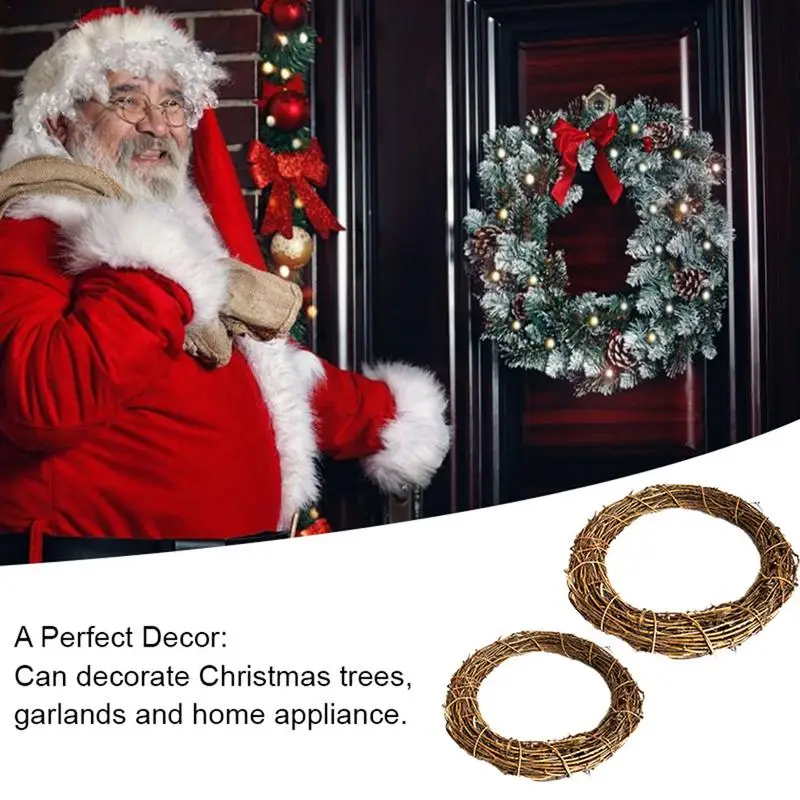 

Rattan Wreath Christmas Decoration Rattan Wreath Natural Vine Branch Wreath Rattan Ring For DIY Christmas Holiday Party Decors