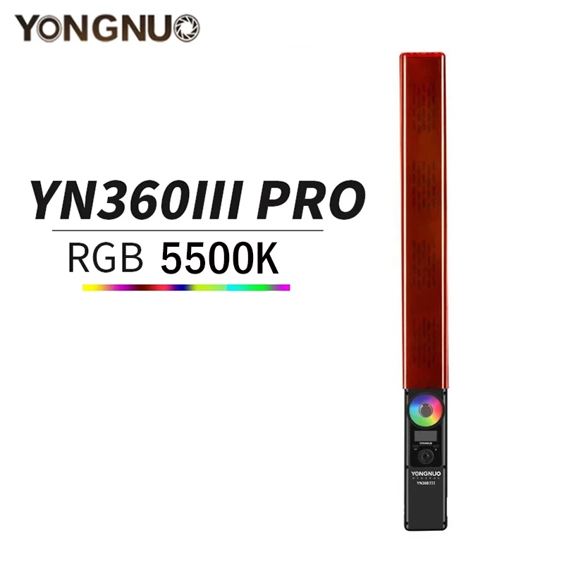 

Yongnuo YN360III Pro RGB LED Video Light Handheld Ice Stick 5600K White Light Version Touch Adjusting YN360 Photo Fill Lighting