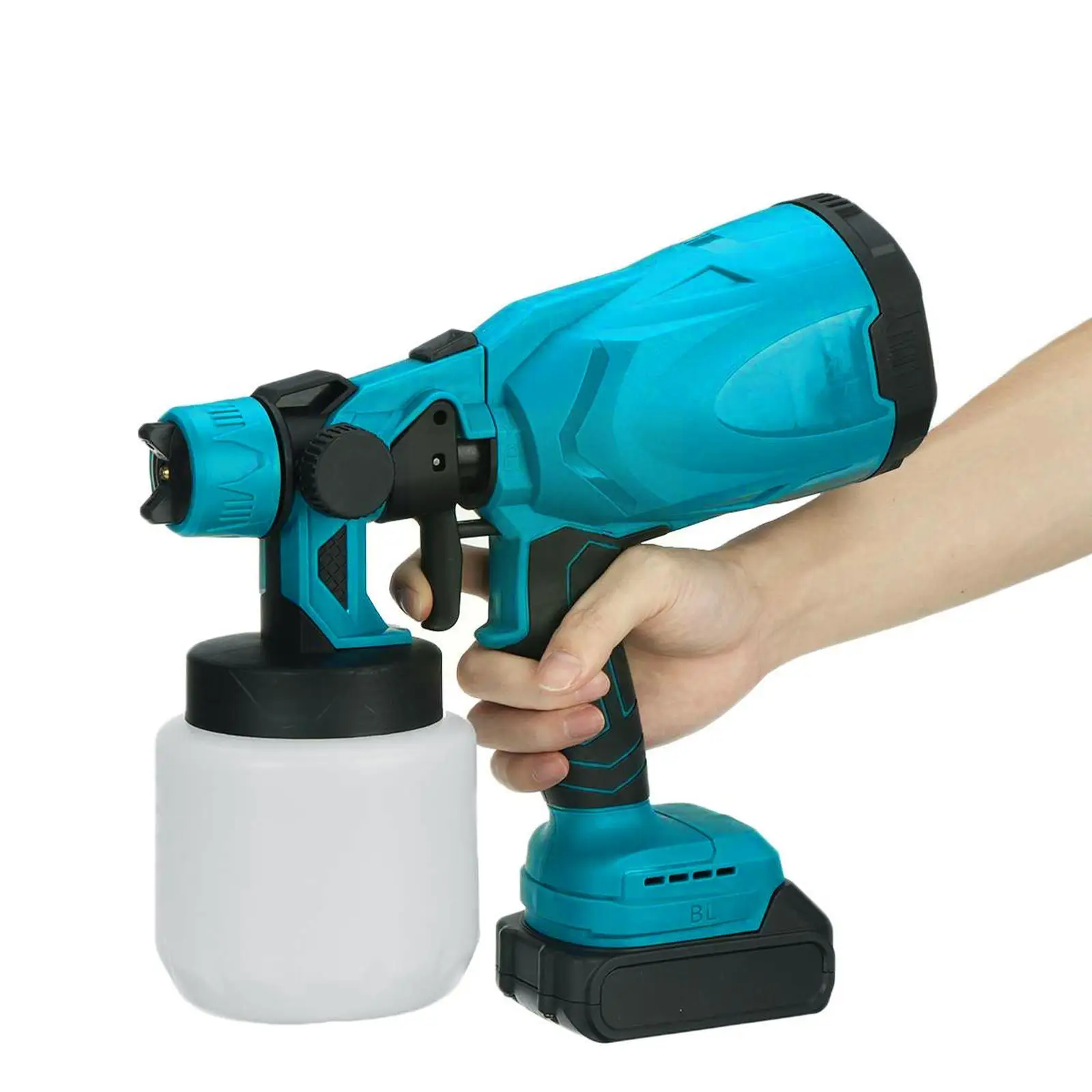

800ML Electric Spray Gun Cordless Paint Sprayer Auto Furniture Steel Coating Airbrush Easy Paint Sprayer for Makita 18V Bat K4U4