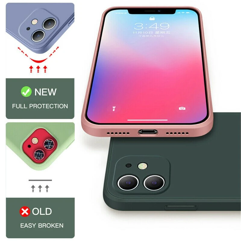 Оригинальный квадратный чехол из жидкого силикона для Apple iPhone 13 12 11 Pro Max Mini Xs XR 7 8