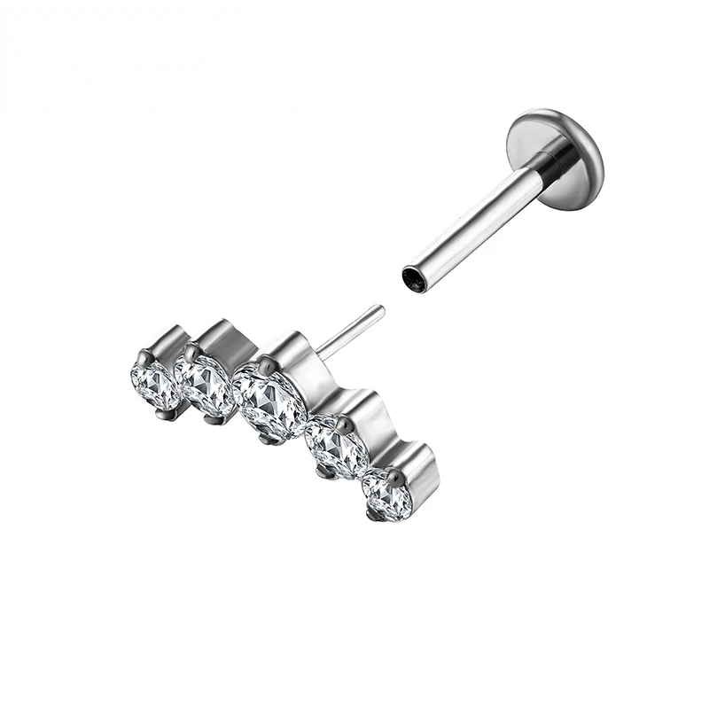 ARVIN 1PC G23 TItanium Cartilage Tragus Earrings Helix Conch Daith Piercing Internally Thread Body Fashion Jewelry For Women