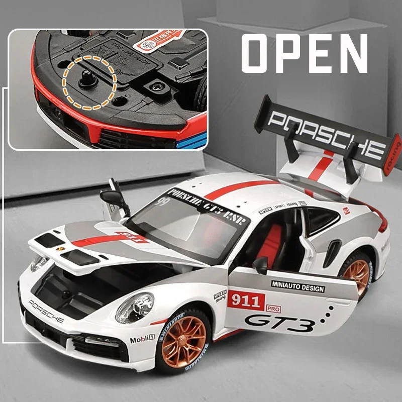 1:24 Porsche 911 GT3 RSR литой игрушечный автомобиль из сплава металлическая модель