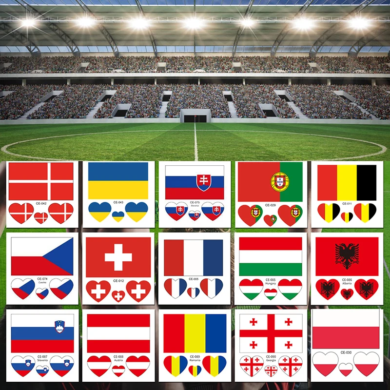 10 шт. патриотические наклейки для лица в форме сердца