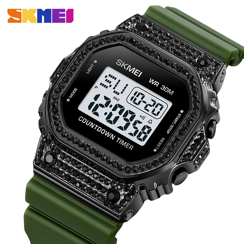 

SKMEI Casual Japan Digital movement Back Light Count Down Timer Watches Mens 50M Waterproof Stopwatch Wristwatch reloj hombre