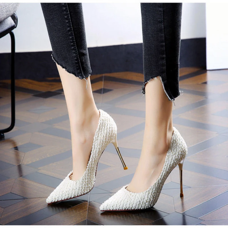 Spring New Style  Ladies' Super-high Heels Thin Heel Womens Shoes Zapatos Mujer  Zapatos Pumps  Pointed Toe Tacones Mujer