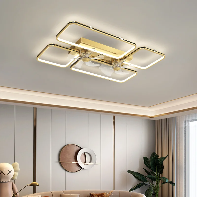 

Современный потолочный вентилятор, лампа для спальни, декоративный светодиодный светильник для комнаты, ресторана, столовой, потолочные вентиляторы с дистанционным управлением