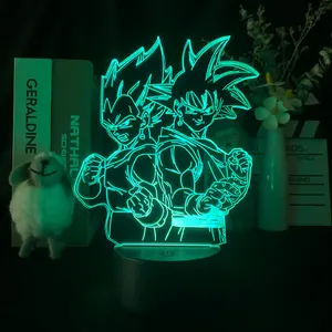 Светодиодный ночсветильник в стиле аниме Goku Vegeta, 3D Настольная лампа с драконом жемчугом Z, украшение для детской комнаты, для дня рождения и Рождества, подарок для детей
