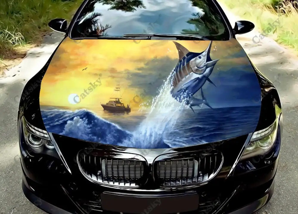 Marlin наклейки на капот автомобиля Самоклеящиеся Автомобиль SUV виниловые