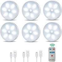 remote control led puck night lights usb charge under cabinet light for bedroom kitchen hallway closet wardrobe lighting lamp