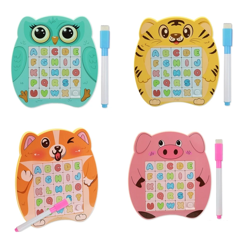 

7x6.7in Toddler 3D Animal Number Slide Puzzle Toys Games Children's Day Gift