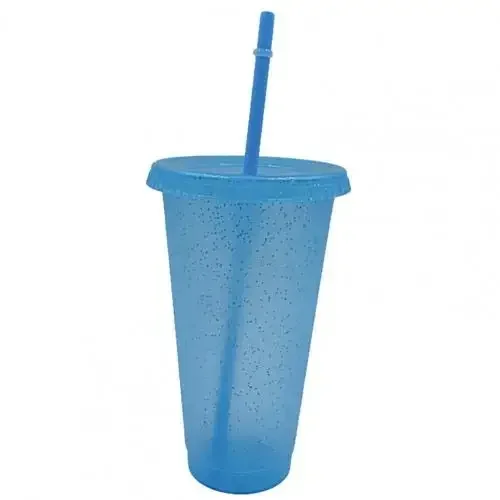 

MOONBIFFY Переливающаяся чашка из полипропилена с соломинкой