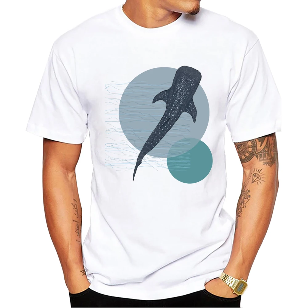Teehub Galaxie Walhai Männer Tops Stern wal Print Männer T-Shirt O-Ausschnitt Kleidung Kurzarm männlich lässig Streetwear – Detail 6