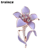 retro elegant alloy flower brooch female all match fashion lacquer corsage clothing accessories jewelry