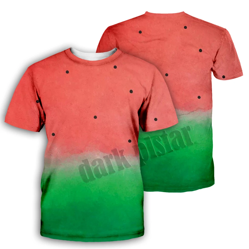 

3D Watermelon Print T Shirt Men Summer New O Neck Short Sleeve Tees Top Fashion Style Male Clothes Casual T-shirts