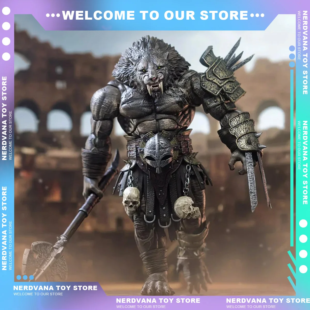 Фото В НАЛИЧИИ 1/12 9 дюймов XesRay Black Machairodus Gladiator Фигурка животного Модель Полный набор Коллекционная игрушка №2