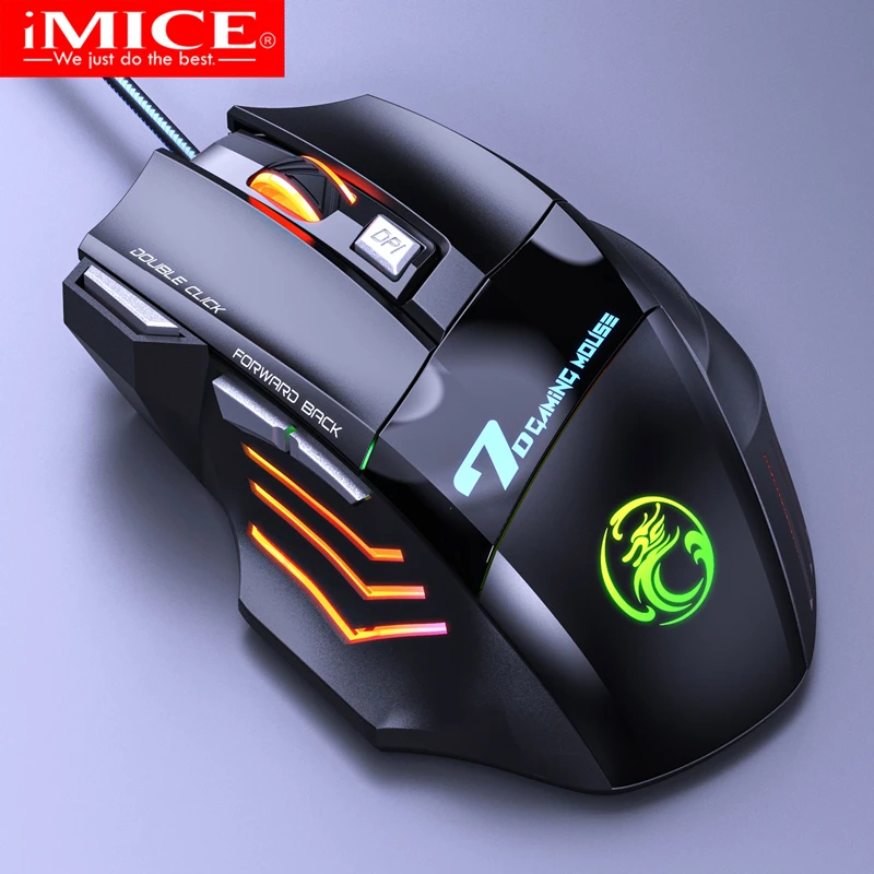 Wired Gaming Mouse USB Computer Mouse Gaming RGB Mause Gamer Ergonomic Mouse 7 Button 5500DPI LED Silent Game Mice For PC Laptop